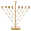 Vintiquewise Nine Branch Electric Chabad Judaica Chanukah Menorah with LED Candle Design Candlestick, Gold QI004204.GD